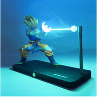 NIKOLATOY Dragon Ball Super Saiyan Son Goku Chaozu Figure Dynamic Wave Kamehameha Wave Night Light Decoration Ornament Toys Gift
