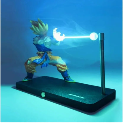 NIKOLATOY Dragon Ball Super Saiyan Son Goku Chaozu Figure Dynamic Wave Kamehameha Wave Night Light Decoration Ornament Toys Gift
